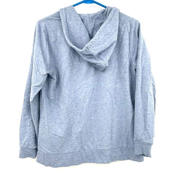 MICHAEL Michael Kors Size M Zip Up Long Sleeve Hoodie Blue MK Logo Zipper - Picture 2 of 5